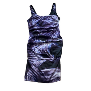 Le Chateau Purple Colour Pulse Sleeveless Scoop Neck Formal Dress Size XL